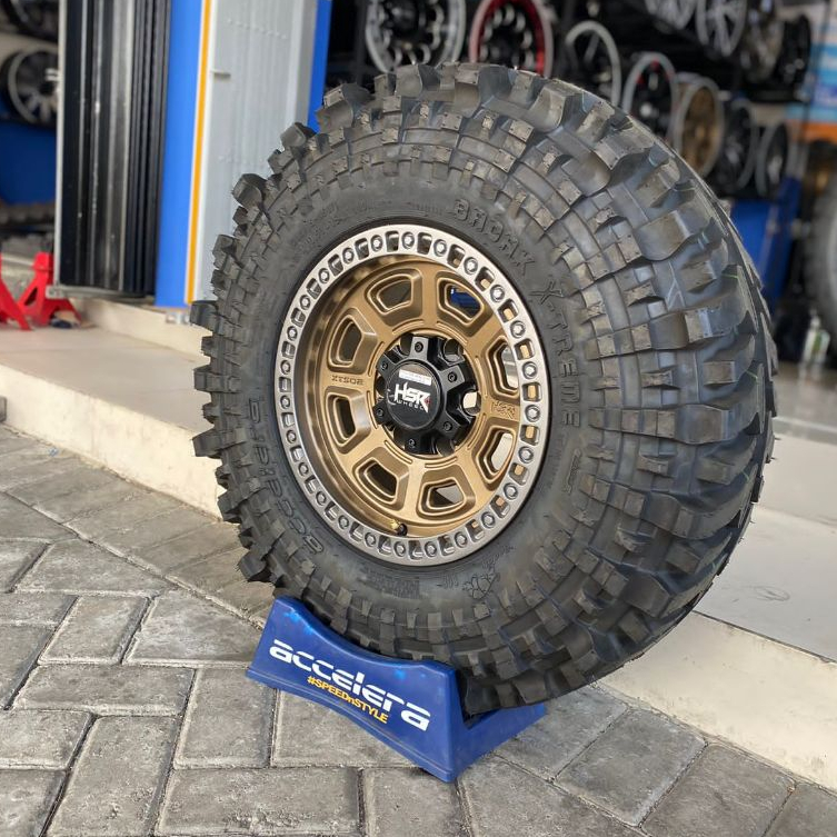 Velg Offroad Ring 15X8 H6X139,7 ET0 Paket Murah Ban 31 10,5 R15 Badak Xtrim ACCELERA