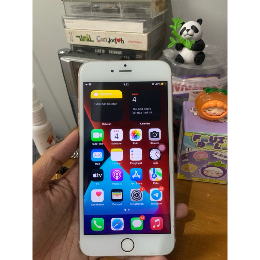 preloved iPhone 6s Plus 128 gb Rose gold bekas