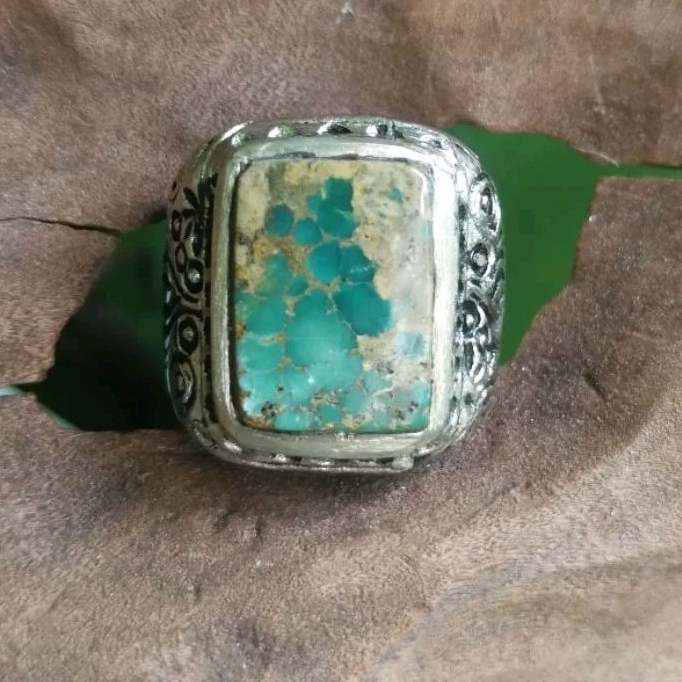 cincin batu akik Pirus Persia Abdul Rozak natural