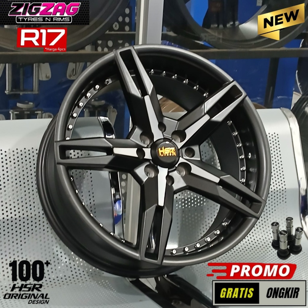 Velg Mobil Racing R17 Model Bintang Untuk Jazz Rocky Raize City Vios HSR Keunikai Ring 17