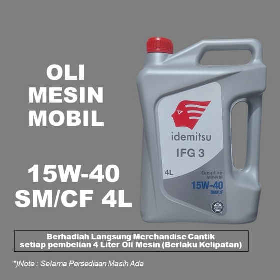 Oli Mesin 15W-40 IDEMITSU IFG3 15W-40 SM/CF 4 Liter
