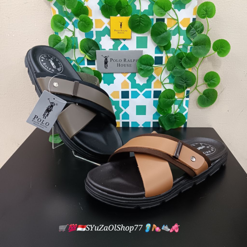 [Bisa COD/100% Original/Art CAPRIO 05] Sandal Pria POLO RALPH HOUSE/Sandal Casual Pria/Sandal Slide/
