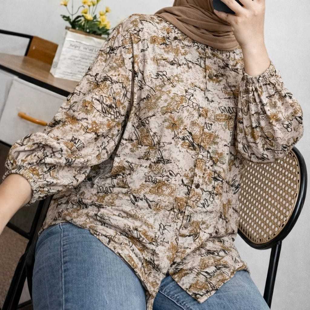Blouse Rayon Polos Halus - Nyaman untuk Harian Kemeja Rayon Oversized - Ringan, Adem, & Jatuh  Shop: