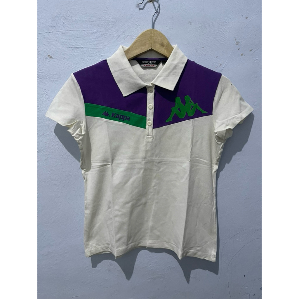 Kaos Kerah Semi Crop Cewek Kappa Original Second