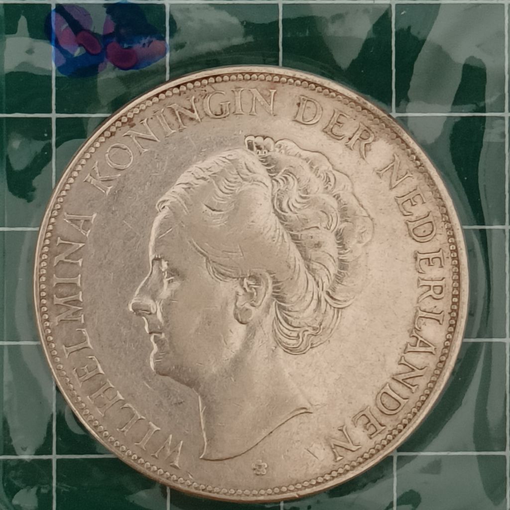 KOIN PERAK WILHELMINA 2,5 GULDEN (8B)