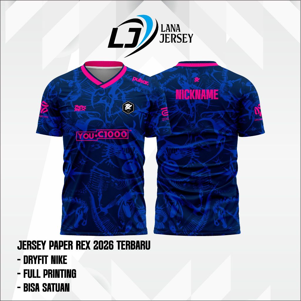 Jersey PRX Paper Rex 2026-2027 Terbaru Baju Kaos PRX Game CSGO LOL Valorant Free Custom Nickname
