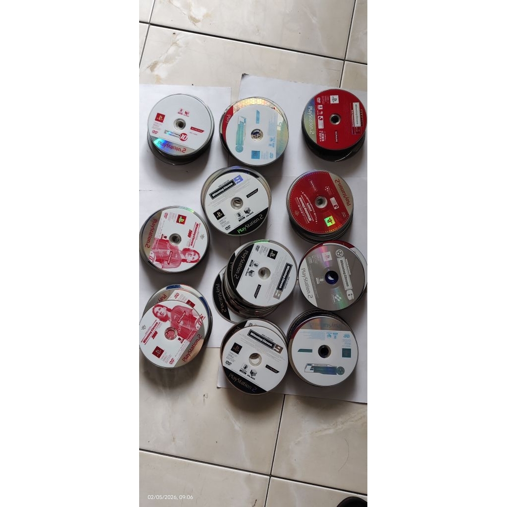 Paket kaset ps2 original 50pcs kaset Bola judul campur