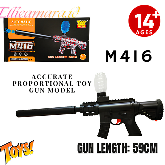 MAINAN ANAK TEMBAKAN PELURU GEL AIR M416 - TOYS GUNS WATER GEL POWERFULL