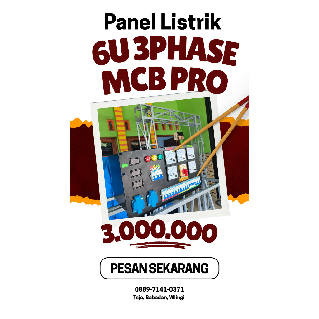 panel listrik 6u 3phase mcb pro