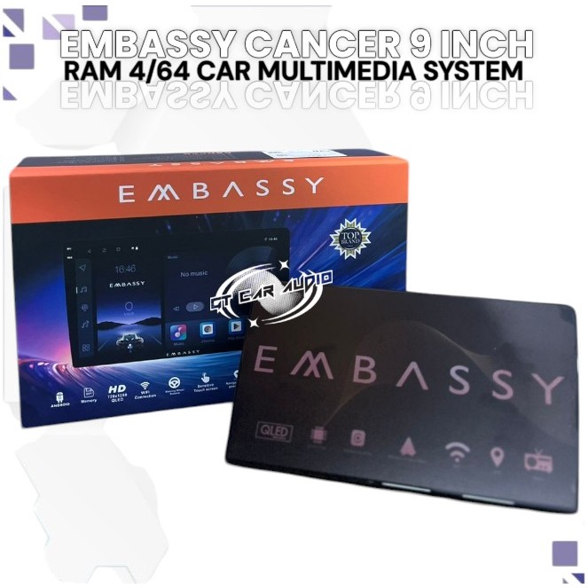 HEAD UNIT ANDROID 9 Inch RAM 4/64 GB EMBASSY - CANCER