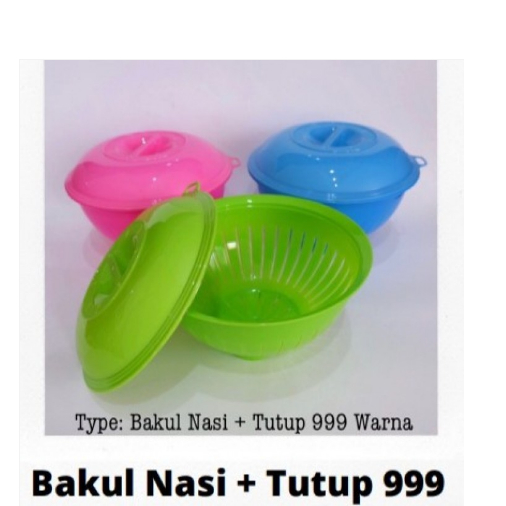 Bakul Nasi Plastik + Tutup Hijau