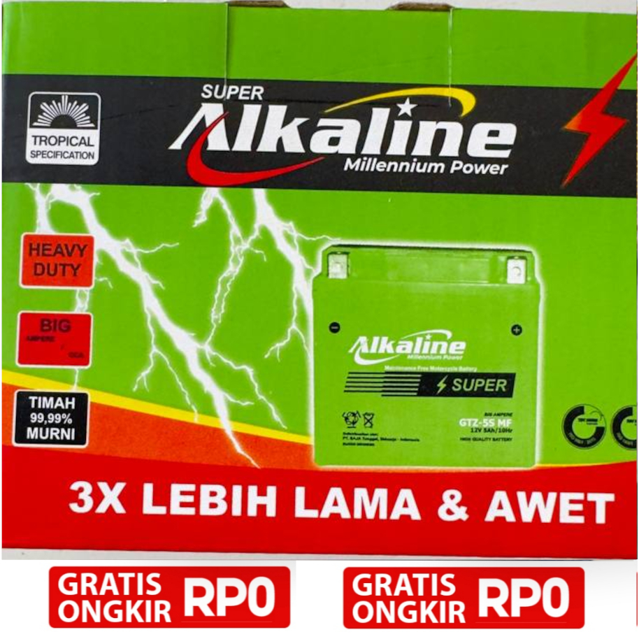 Aki Motor ALKALINE ATZ5S / GTZ5S VERSI ASLI ORIGINAL 100%
