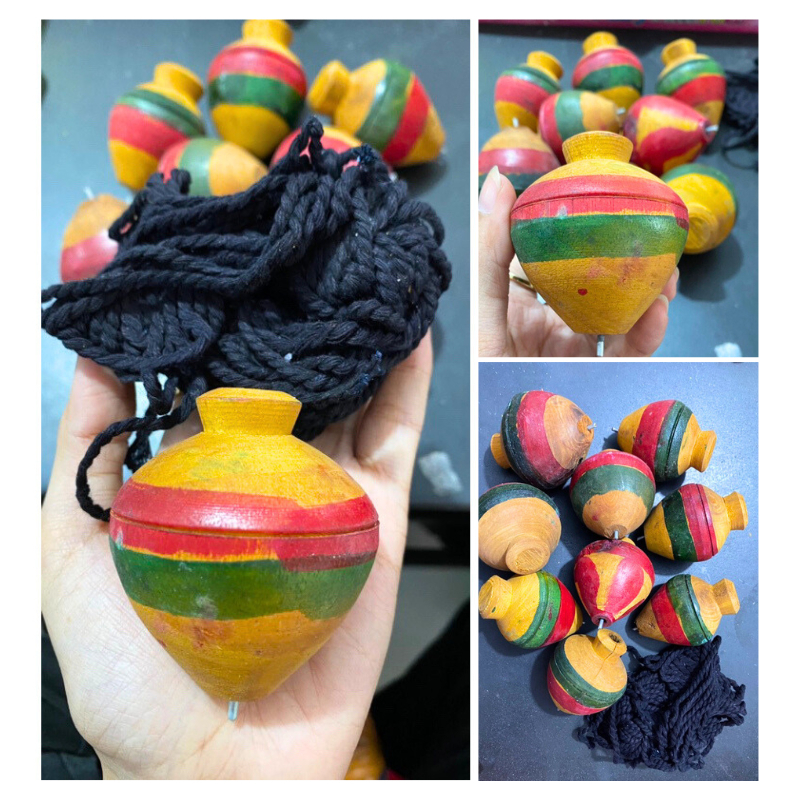 READY Gasing Kayu / Gangsing Kayu / Mainan Tradisional Gasing Kayu / Mainan JADUL Gangsing