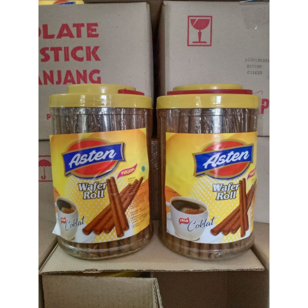 WAFER ASTOR ROLL COKELAT ASTEN 700g LONG - CHOCOLATE WAFER STICK TOPLES