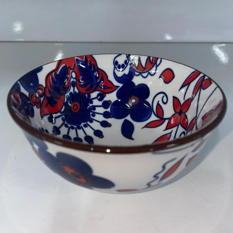 Mangkok Soup Motif Flower Mewah / Bowl Soup Keramik