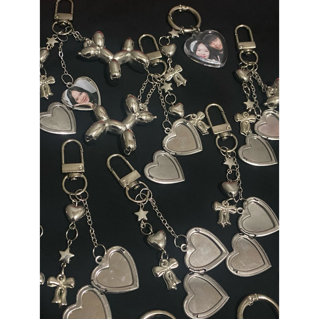 heart locket keychain frame foto custom