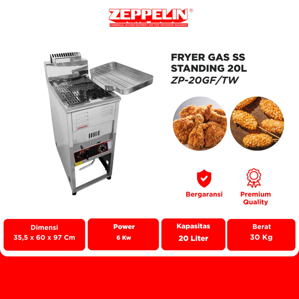 Zeppelin Fryer Gas Standing ZP-20GF/TW