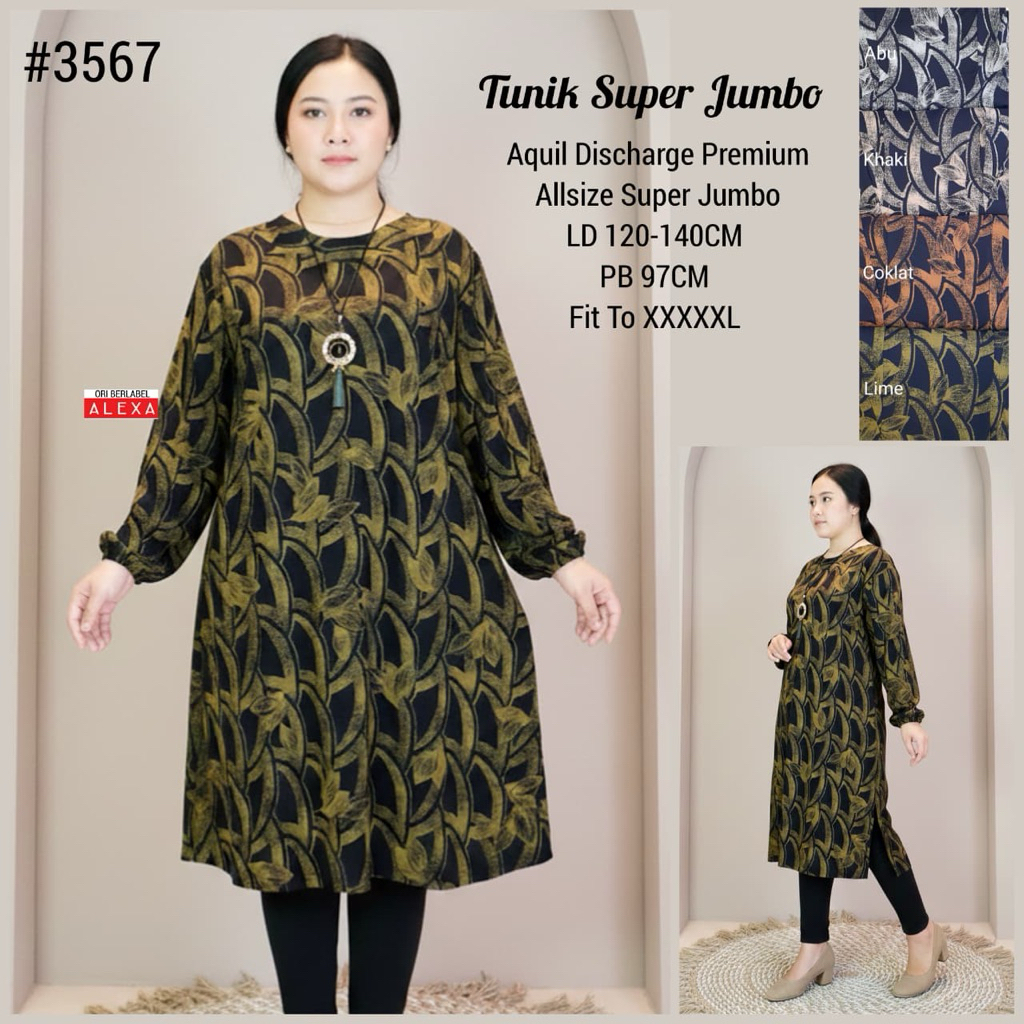 TUNIK SUPER JUMBO 5XL LD 120-140 KAOS PREMIUM STRETCH ADEM NYAMAN 3567