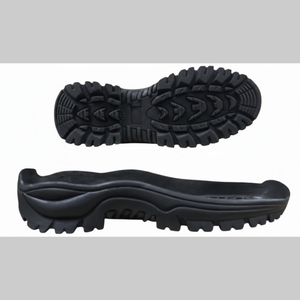 Sol Sepatu PDL Safety Rudal Hitam Bahan PVC Ringan - Outsole Sepatu Boot TNI POLRI Security Safety M