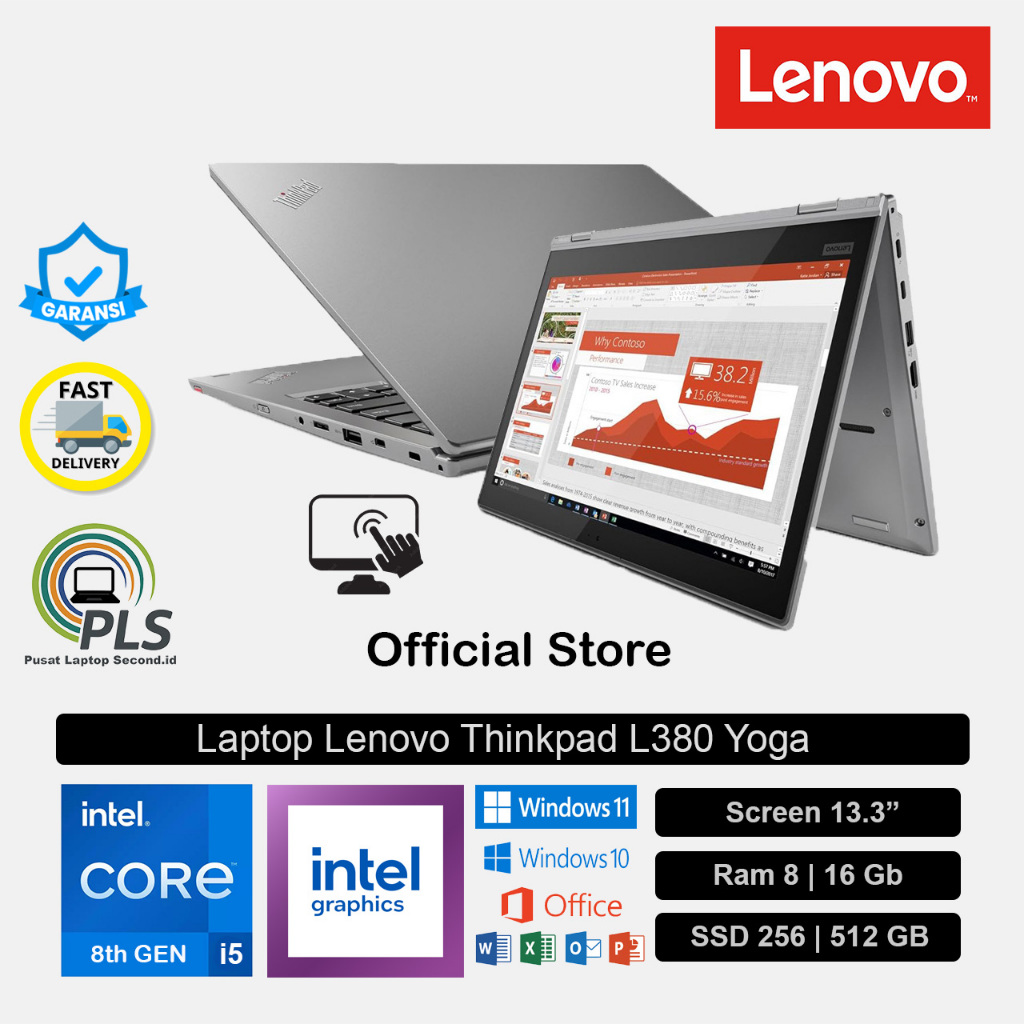 Laptop Lenovo Thinkpad L380 Yoga TouchScreen 13.3" | Intel i5-8th | Ram 8 / 16GB | SSD 256 / 512GB  
