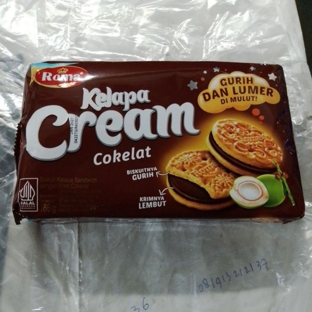 Roma Biskuit Kelapa Cream Coklat 186g
