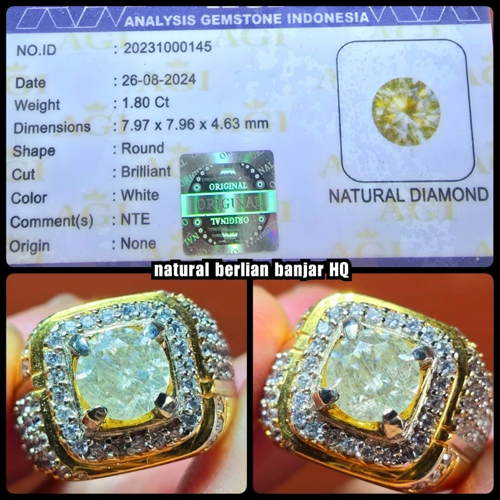 ori 100% berlian Banjar asli Martapura HQ