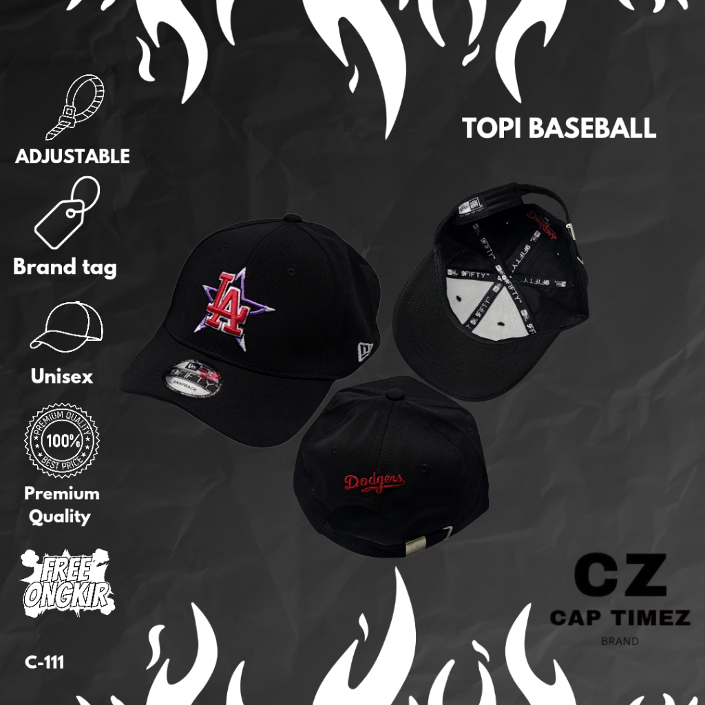 Topi Bisbol Logo Bintang LA Branded