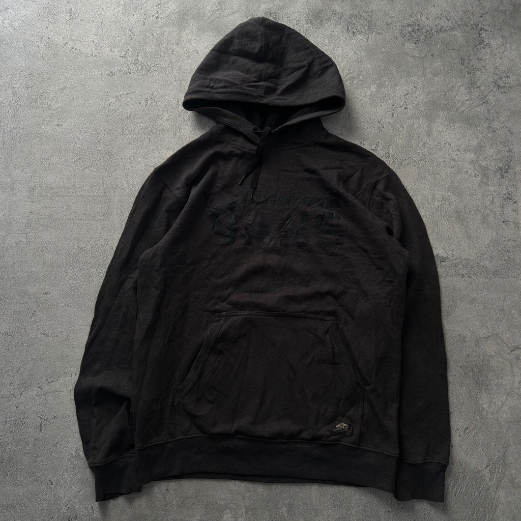 Vans Black fleece cotton hoodie with embossed logo