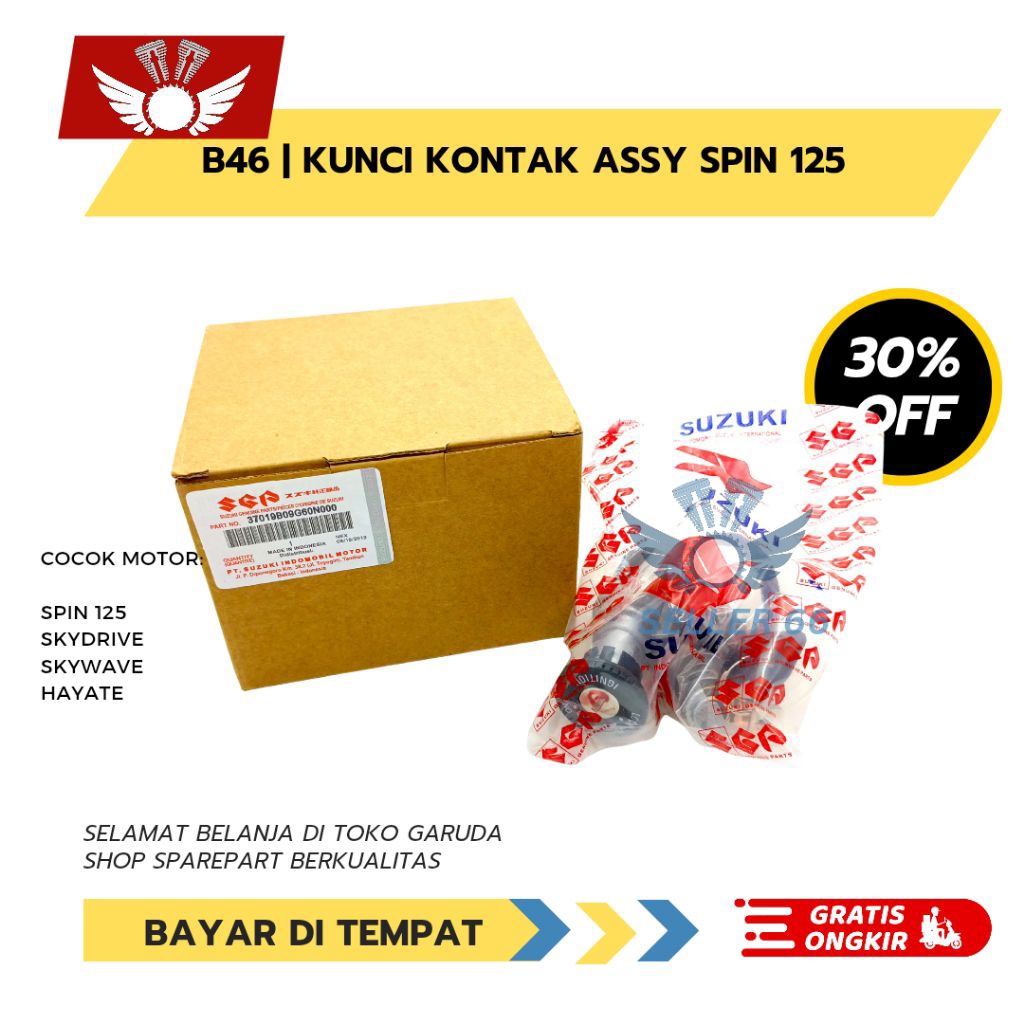 Keyset Original Suzuki B46  Kunci Kontak Spin 125R Spin Facelift Nex I  FI Set Key Set Konci Motor A