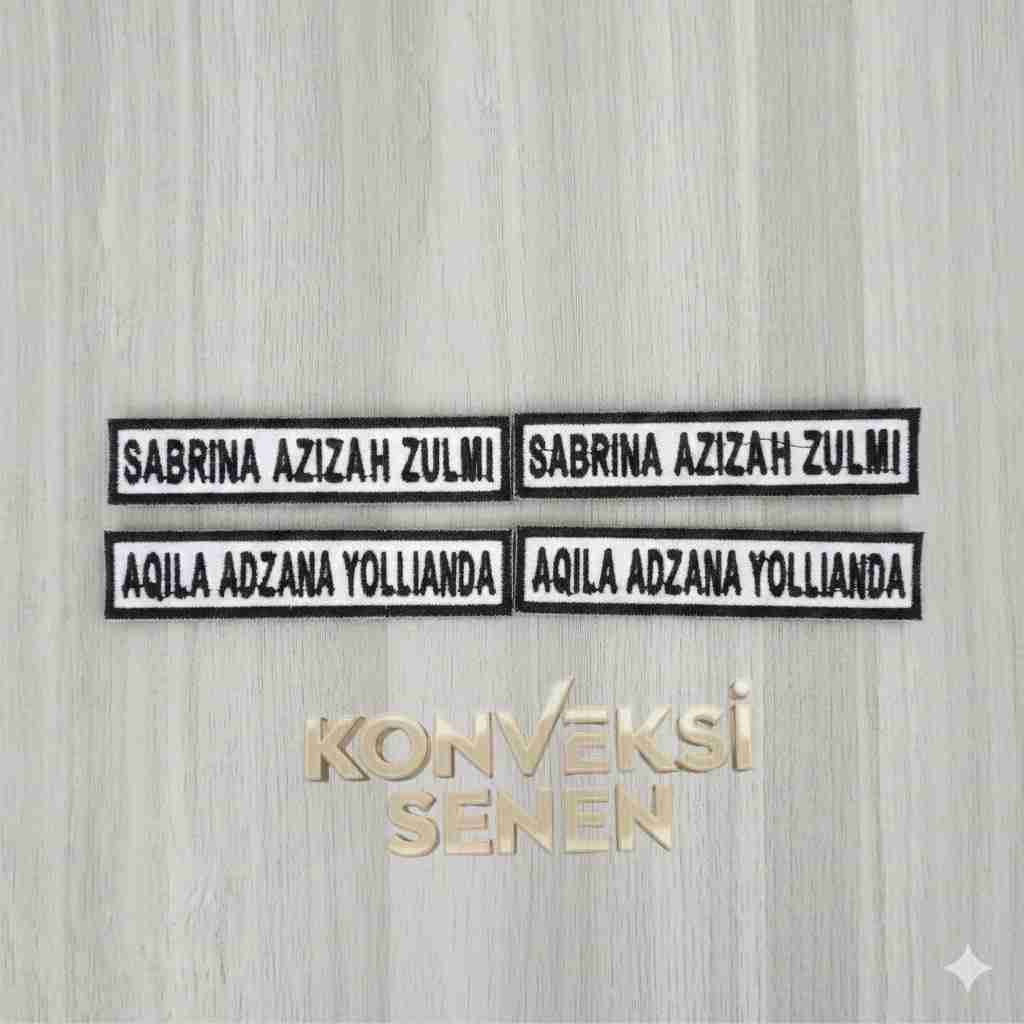 Bordir Nama Seragam Sekolah bet nama custom Nama dada Bordir