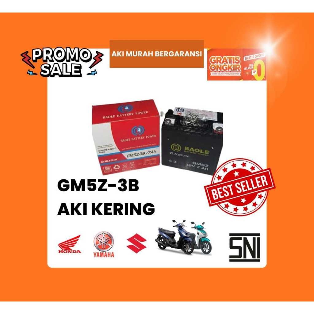 Aki BAOLE MURAH (GM5Z-3B7AH) 7ah