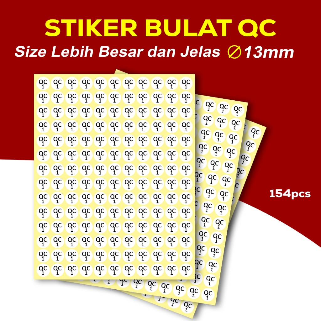 STIKER BULAT QC STIKER LINGKARAN STIKER LABEL STIKER QC DIAMETER 13mm