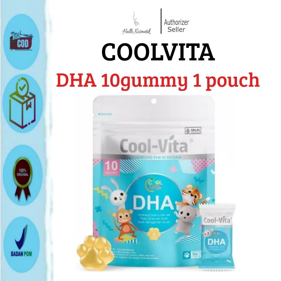 COOLVITA 10gummy dha 1 pouch Suplemen Vitamin Anak Kesehatan Mata dan Perkembangan Otak