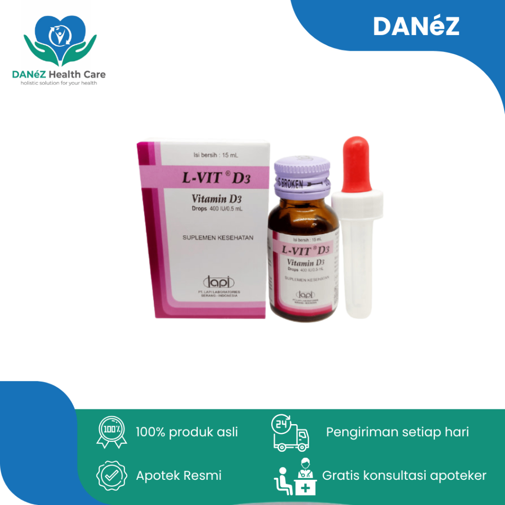 L-VIT D3 LAPI DROPS 15ml UNTUK MEMELIHARA KESEHATAN TULANG