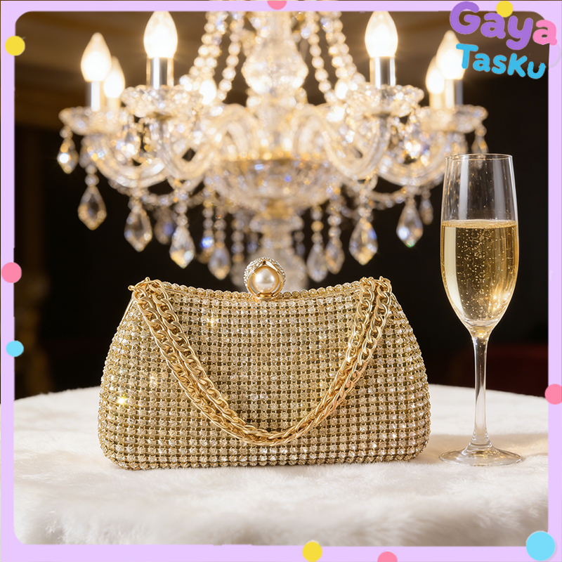 Tas Kondangan Wanita Elegan Pesta Mewah Elegan Cantik Kondangan Import Kekinian 708821-3 / Tas Pesta