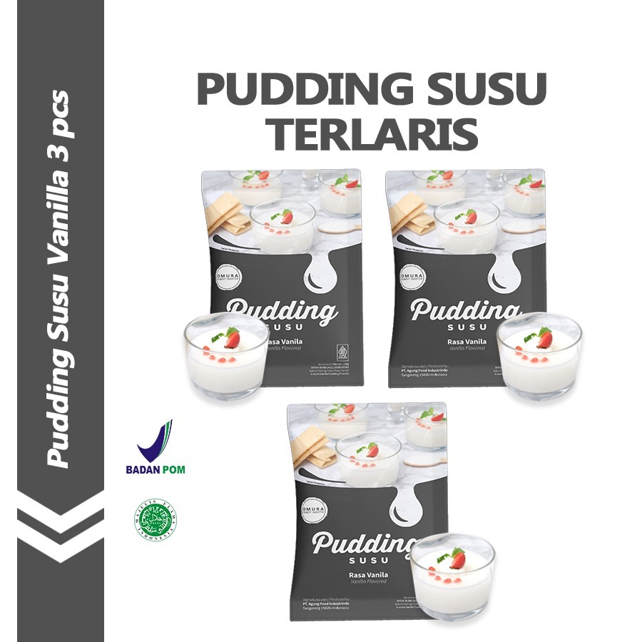 [BUNDLE 3 PCS] Premix Puding Susu Milky Vanilla / Vanila Flavor Instant Pudding Powder Omura