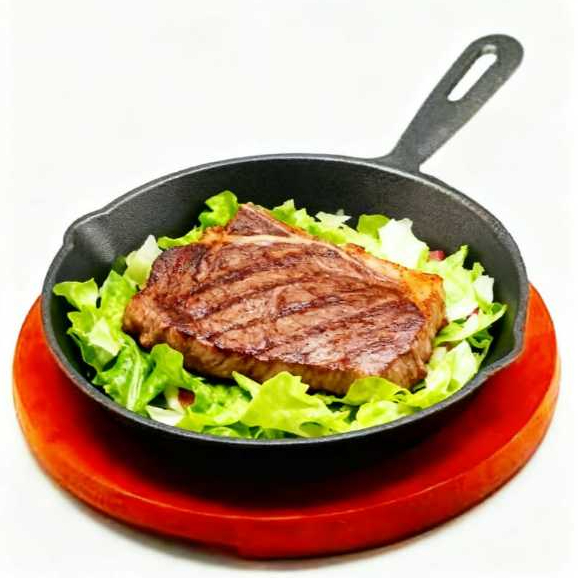 Cast Iron Skillet Pan Hot Plate Steak 20 cm Medium Tatak Kayu