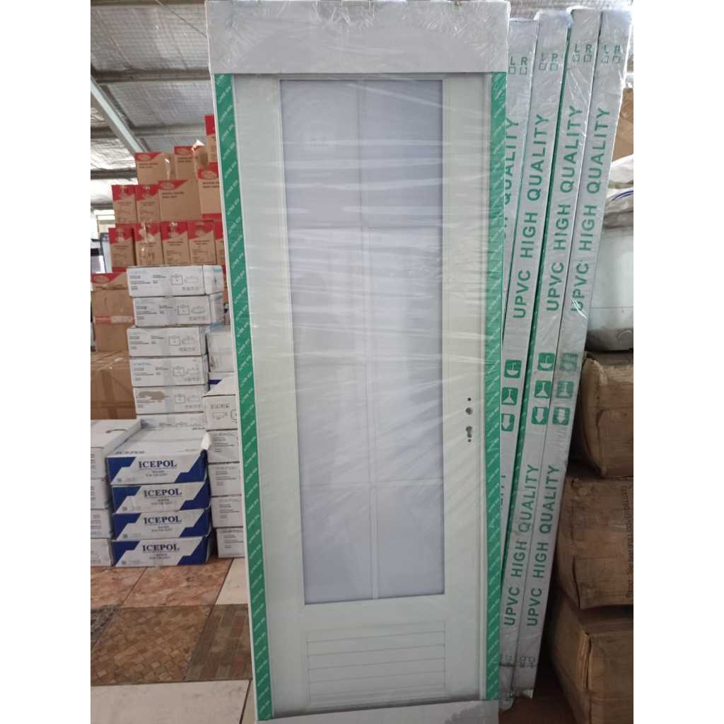 pintu kamar mandi UPVC / pintu upvc kaca putih