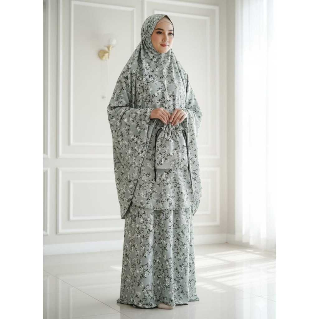 mukena dewasa motif standart//mukena traveling katun motif dewasa