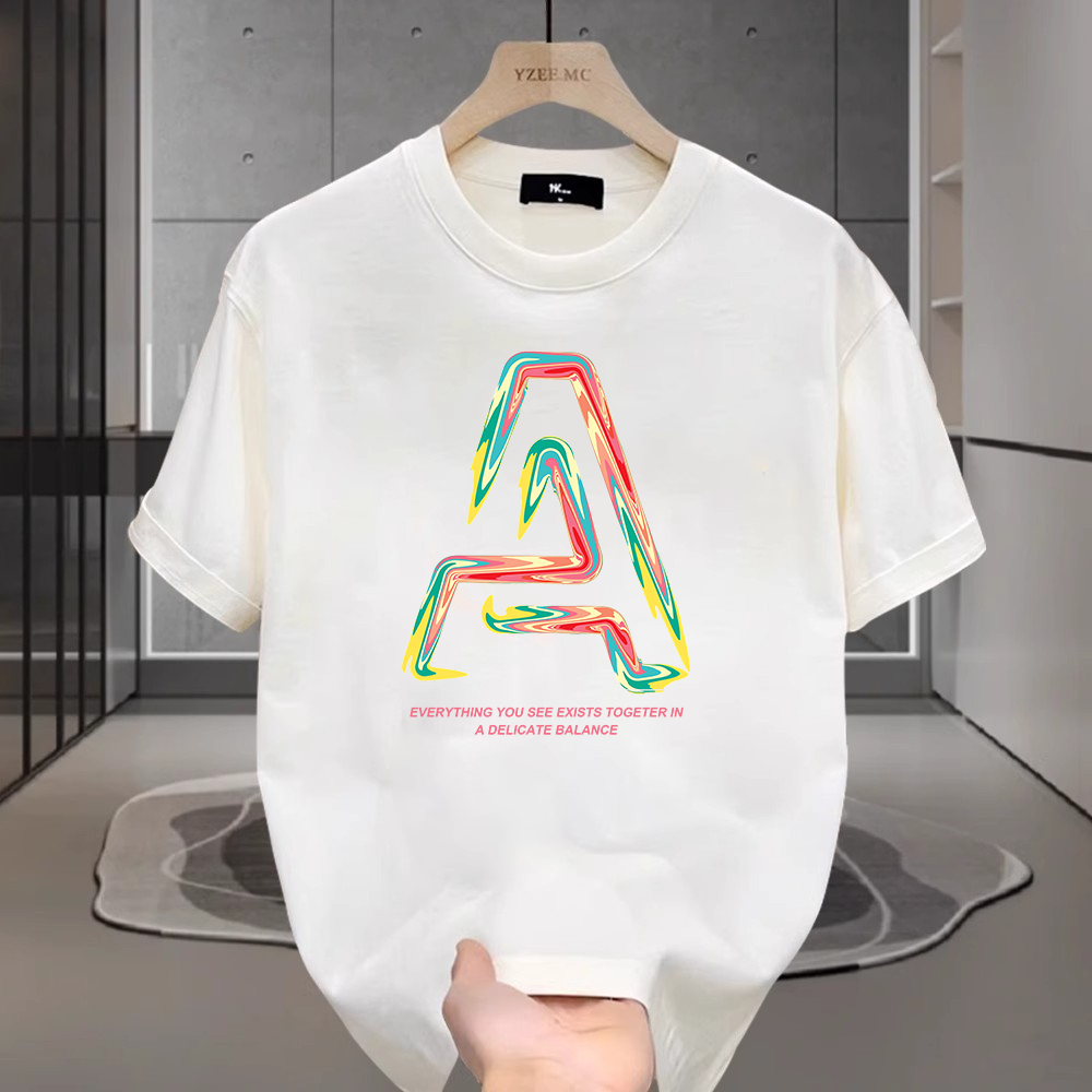 **COD** Kaos Pria Kekinian Oversize Kerah Bulat Huruf Minimalis Serbaguna kaos cowok keren baju pria