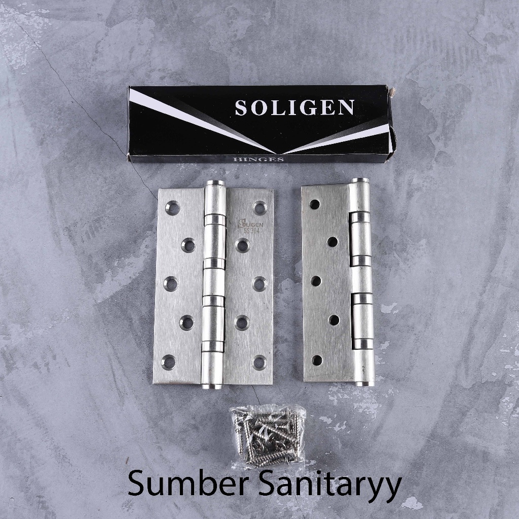 Engsel Tebal Soligen 5" Stainless Steel 304 Pintu Jendela 5 inch 5in