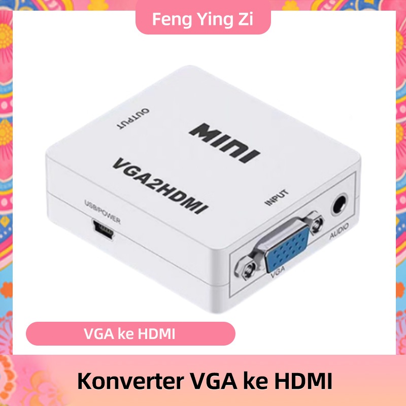Kabel Konverter VGA ke HDMI PC antarmuka HD Komputer laptop ke kabel proyektor TV lama