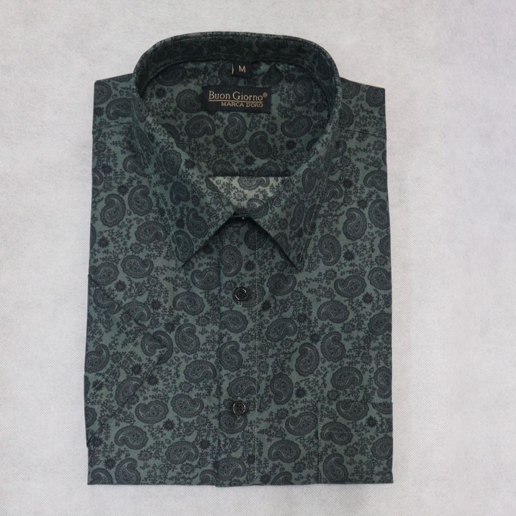 Buon Giorno Kemeja Pria Semi Batik Motif Lengan Pendek S - XXL