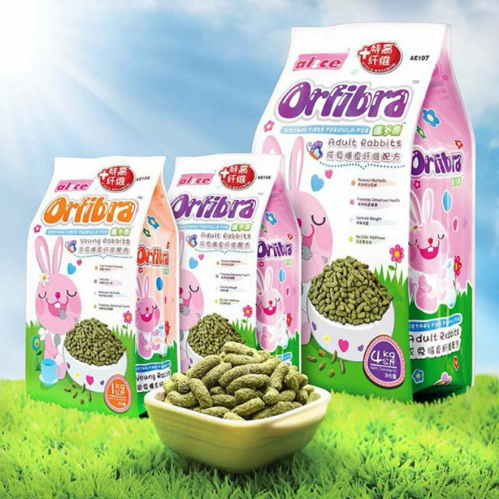 AE107 Alice Orfibra Adult Rabbit food 4kg Makanan Kelinci Dewasa New