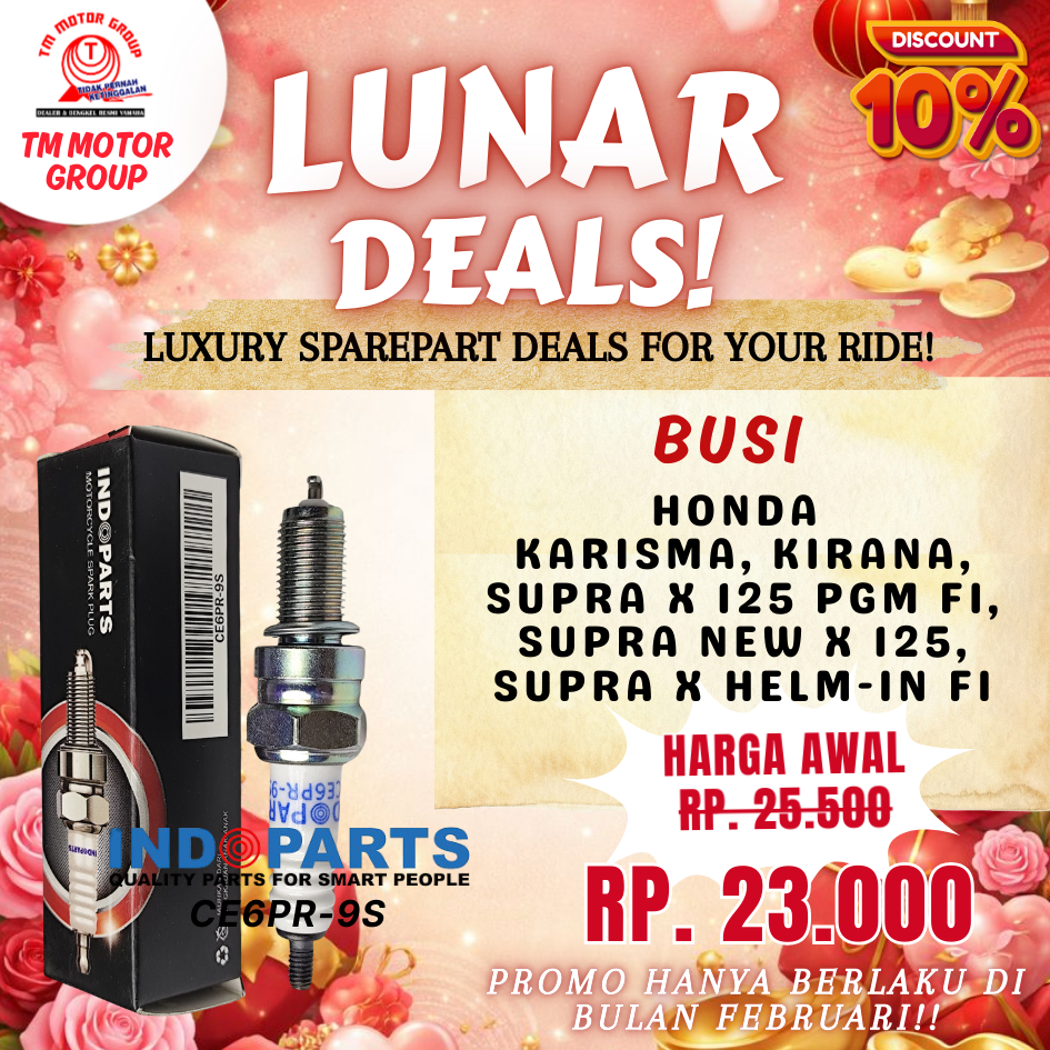 BUSI HONDA KARISMA, KIRANA, SUPRA X 125 PGM FI, SUPRA NEW X 125, SUPRA X HELM-IN FI ORIGINAL INDO.PA