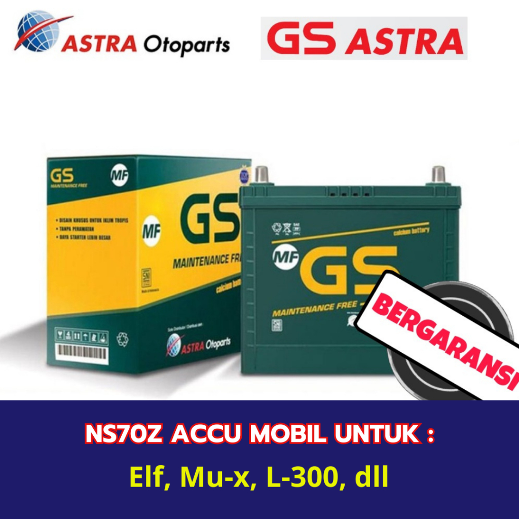 Aki Mobil GS Astra N70 Aki Kering (Maintenance free) 12V / 70 Ah untuk Mobil Elf, Mu-x, L-300, dll