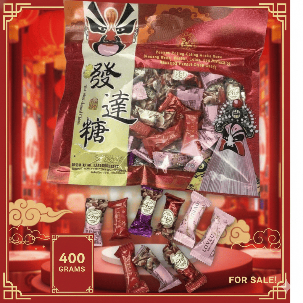 Permen Ting Ting/ Permen Jinguan Aneka Rasa/ Permen Kacang Halal 400 Gr