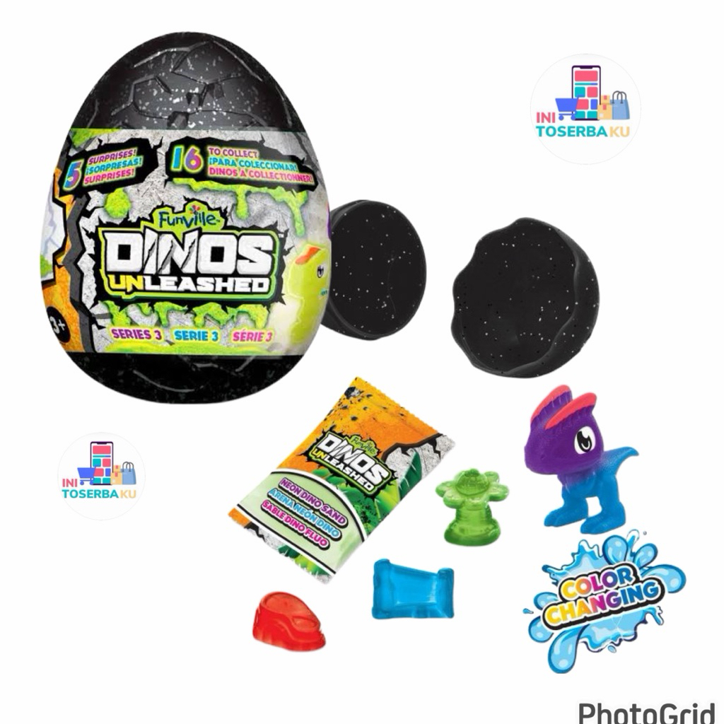 FUNVILLE DINOS UNLEASHED MINI DINO EGG SURPRISE DINOSAURUS / MAINAN ANAK BLIND BOX DINO EGG