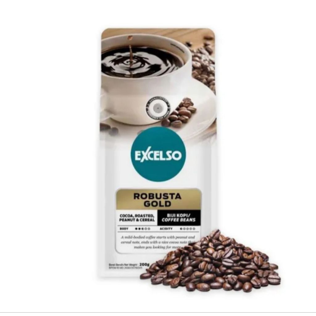 EXCELSO KOPI BIJI ROBUSTA GOLD 200GR