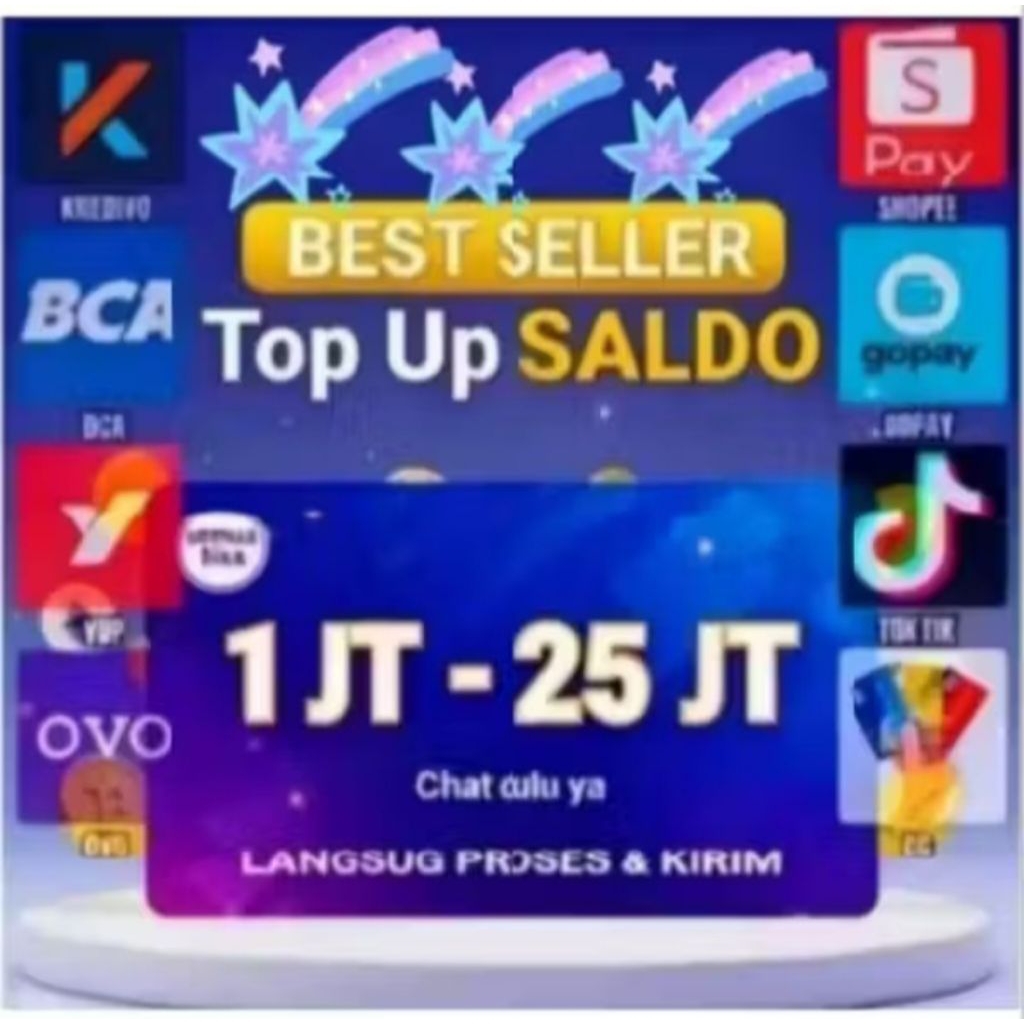 TERPERCAYA TOP SALDO UP KREDIVO DLL SALDO/PULSA TRANSPER 500-30jt  KESEMUA TERMURAH